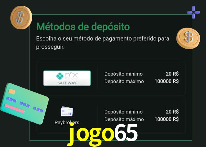 O cassino jogo65 oferece uma grande variedade de métodos de pagamento